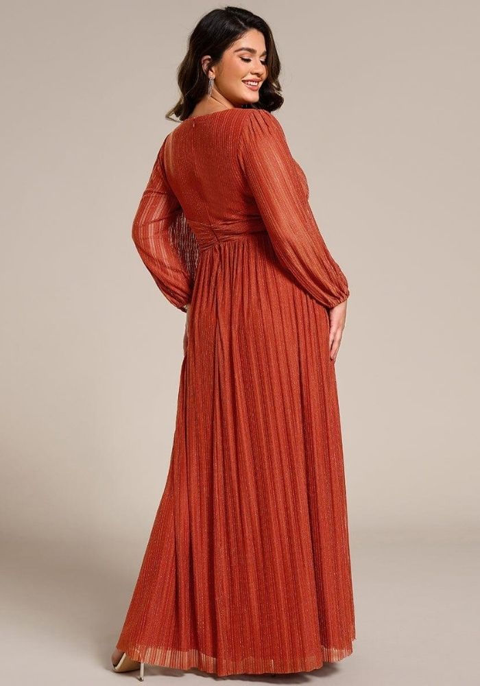 Rostrot Kleid Hochzeitskleid 2025 Glänzend Hohe Taille