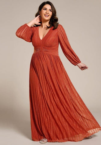 Rostrot Kleid Hochzeitskleid 2025 Glänzend Hohe Taille